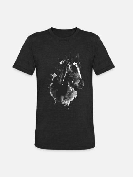 Horse - Unisex Tri-Blend T-Shirt - heather black