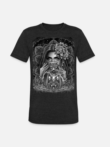 Sinner skull mask - Unisex Tri-Blend T-Shirt - heather black