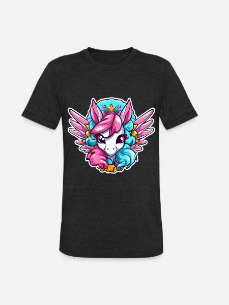 Pegasus - Unisex Tri-Blend T-Shirt - heather black