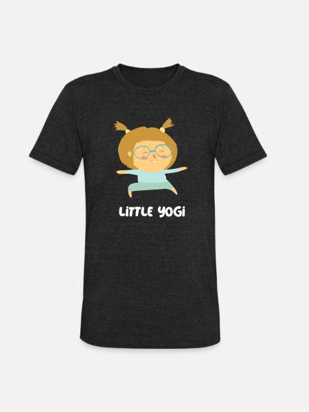 Cute Little Yogi - Unisex Tri-Blend T-Shirt - heather black