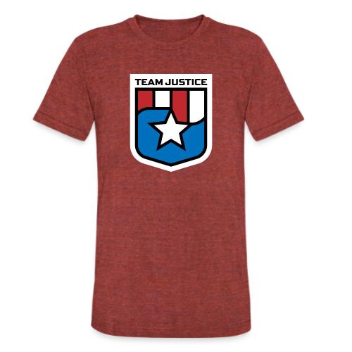 Team Justice Shield Logo white border - Unisex Tri-Blend T-Shirt