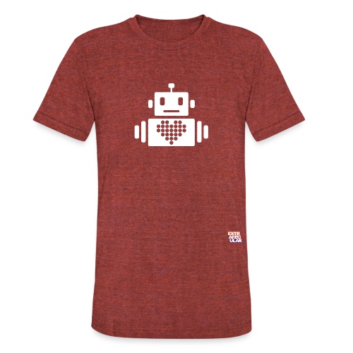 robot heart logo Converted png - Unisex Tri-Blend T-Shirt