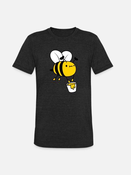 Honey bucket bee - Unisex Tri-Blend T-Shirt - heather black
