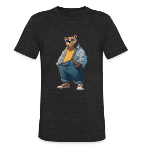 Fashion Streetwear Bear Cartoon Art - Unisex Tri-Blend T-Shirt