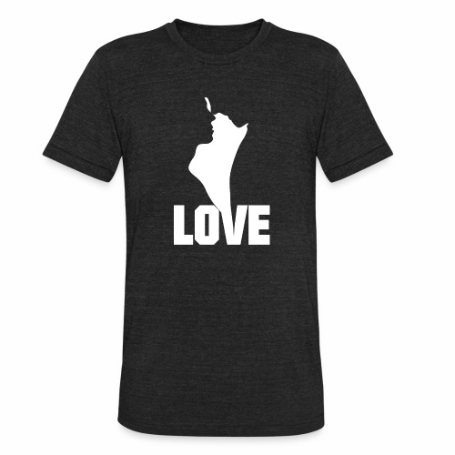 True LOVE couple man woman gift ideas silhouette - Unisex Tri-Blend T-Shirt