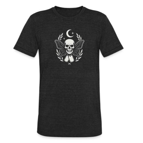 Skull butterfly dog tags - Unisex Tri-Blend T-Shirt