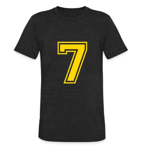 Number 7 in a classic athletic collegiate font - Unisex Tri-Blend T-Shirt