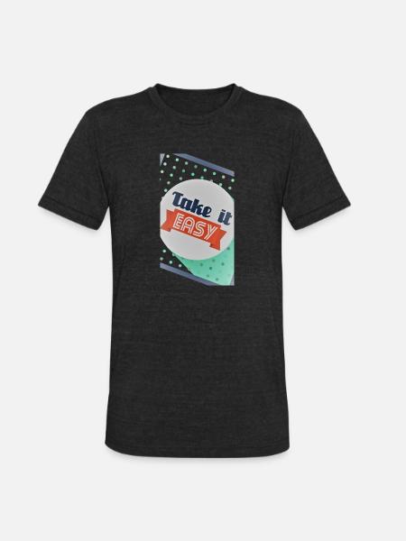 take it easy - Unisex Tri-Blend T-Shirt - heather black