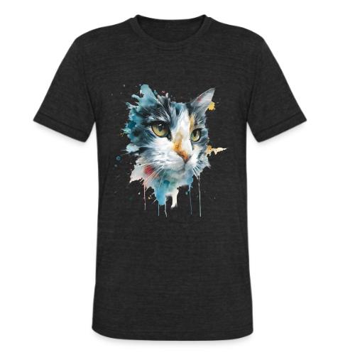 Watercolor cat face - Unisex Tri-Blend T-Shirt