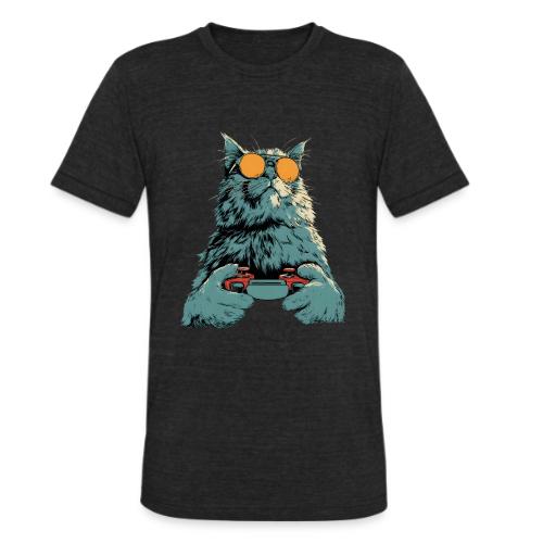 Cat: Fluff Mode On - Unisex Tri-Blend T-Shirt