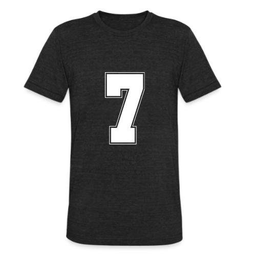 White Number 7 – Varsity Font - Unisex Tri-Blend T-Shirt