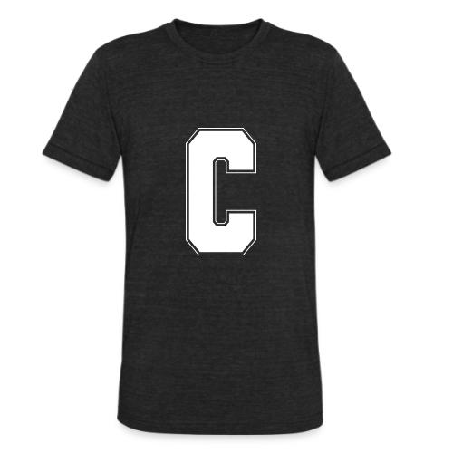 White Letter C – Varsity Alphabet Monogram - Unisex Tri-Blend T-Shirt