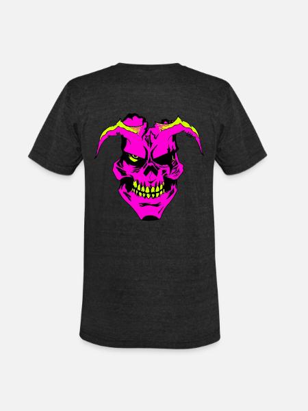 PinkSkull - Unisex Tri-Blend T-Shirt - heather black