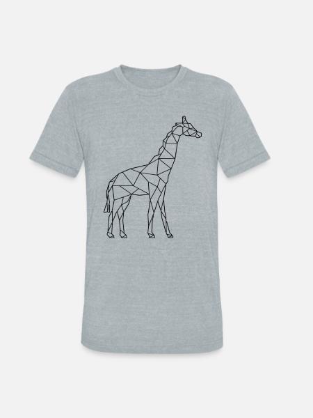 Giraffe low poly - Unisex Tri-Blend T-Shirt - heather grey