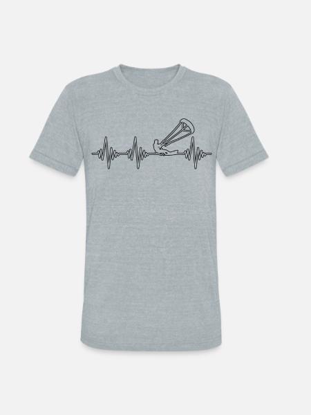 kite heartbeat - Unisex Tri-Blend T-Shirt - heather grey