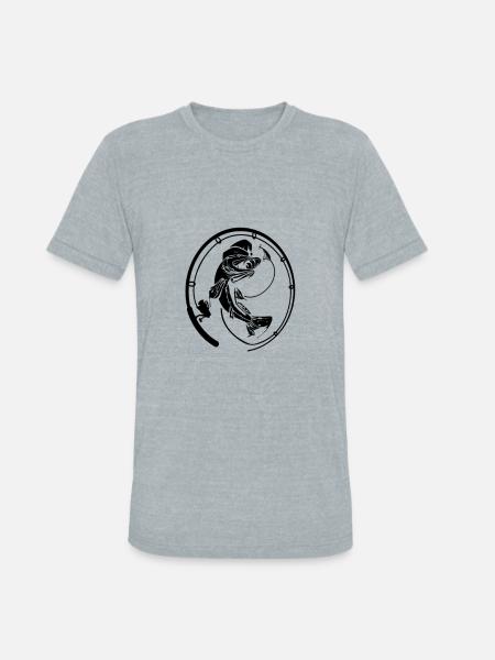 Christmas angler fish trout - Unisex Tri-Blend T-Shirt - heather grey