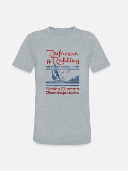 Dufresne and Redding Fishing Charters - Unisex Tri-Blend T-Shirt - heather grey