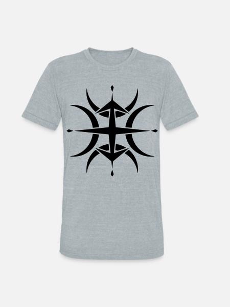 Tribal Compass Crop Circle - Unisex Tri-Blend T-Shirt - heather grey