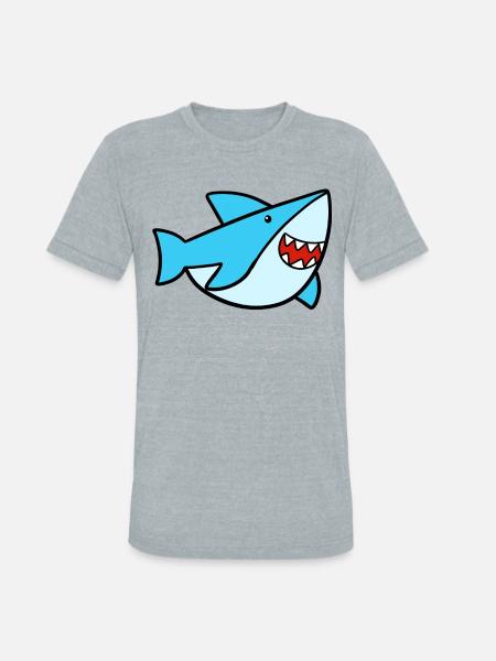 Sweet Shark - Unisex Tri-Blend T-Shirt - heather grey