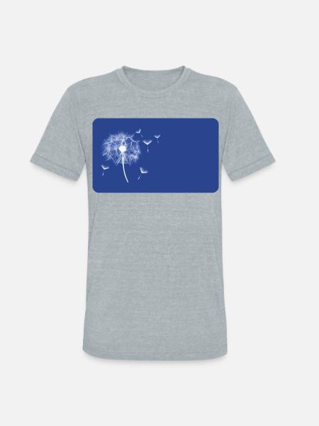 Dandelion blue | personalizable - Unisex Tri-Blend T-Shirt - heather grey