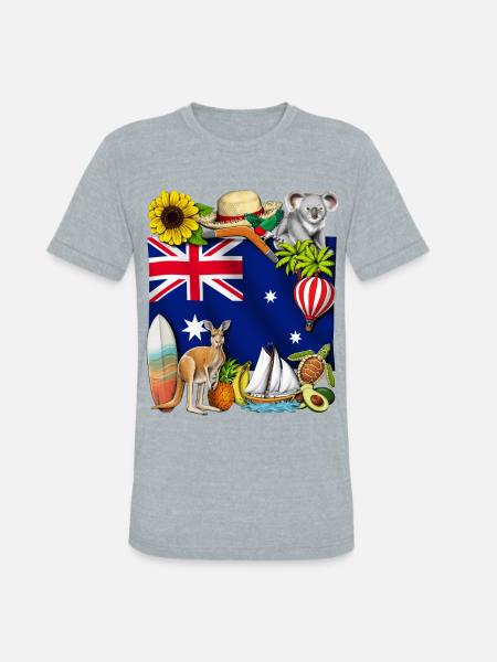 Australia - Unisex Tri-Blend T-Shirt - heather grey