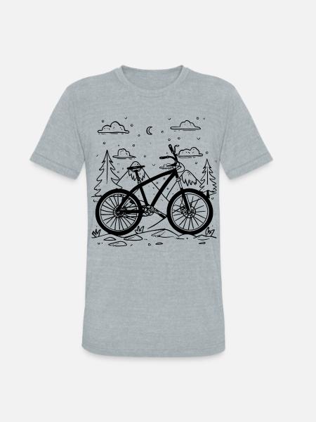 Mountain Biking Comic Style - Unisex Tri-Blend T-Shirt - heather grey