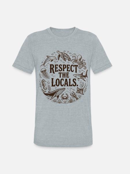 Respect the Locals Ocean Circle - Unisex Tri-Blend T-Shirt - heather grey