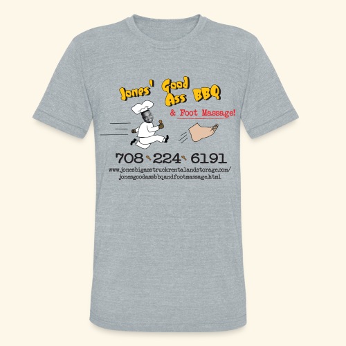 Jones Good Ass BBQ and Foot Massage logo - Unisex Tri-Blend T-Shirt
