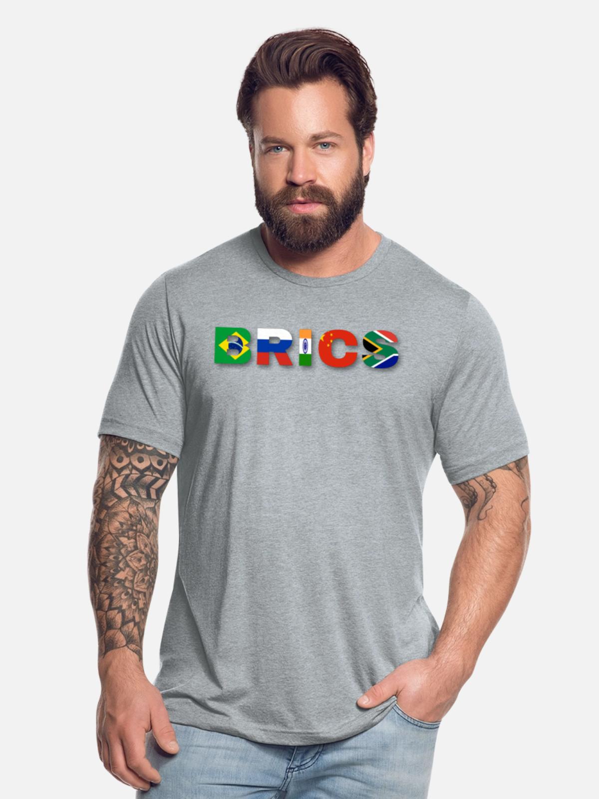 Brics - Unisex Tri-Blend T-Shirt - heather grey - Front - Brady (186cm)