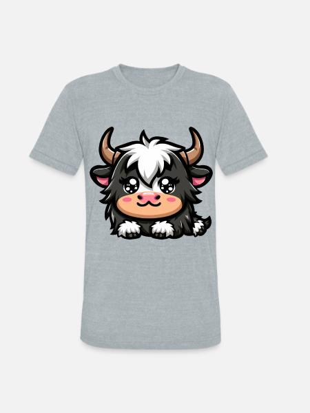 Majestic Yak Presence - Unisex Tri-Blend T-Shirt - heather grey