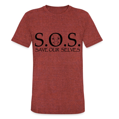 SOS Black on Black - Unisex Tri-Blend T-Shirt