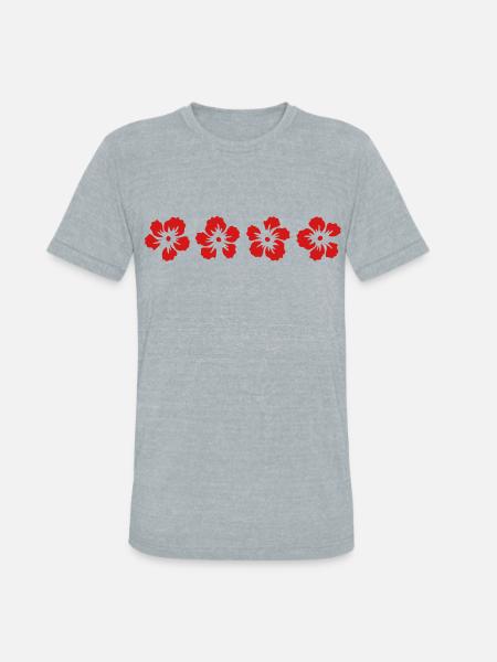 hawaii hibiscus flower - Unisex Tri-Blend T-Shirt - heather grey