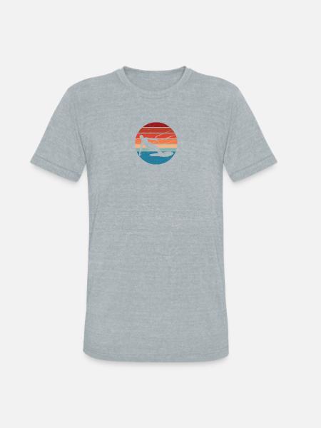 Sunset Kite Surf Silhouette - Unisex Tri-Blend T-Shirt - heather grey