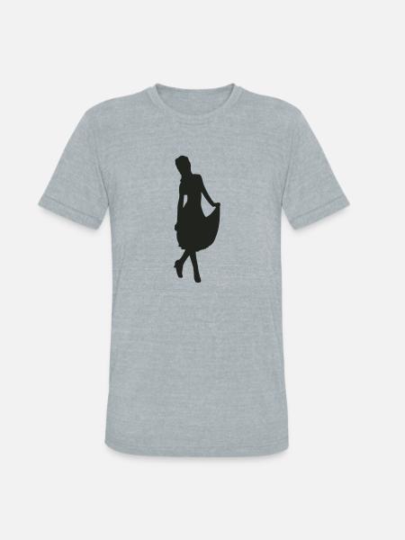 Lady in dress - Unisex Tri-Blend T-Shirt - heather grey