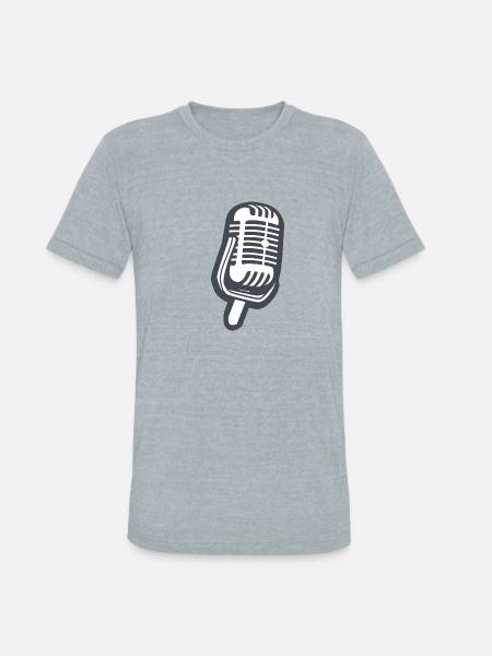 microphone - Unisex Tri-Blend T-Shirt - heather grey