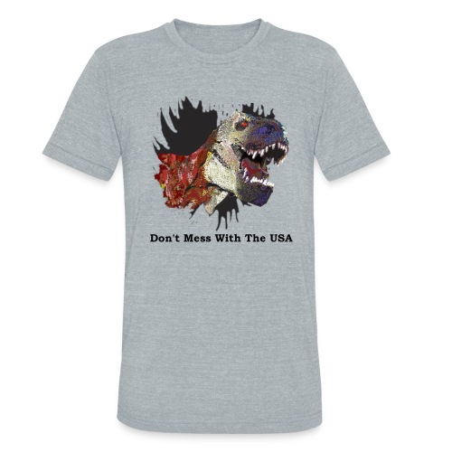 T-rex Mascot Don't Mess with the USA - Unisex Tri-Blend T-Shirt