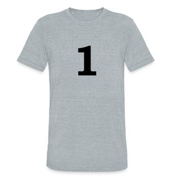 number - 1 - one - Unisex Tri-Blend T-Shirt - heather grey - Front - Brady (186cm)