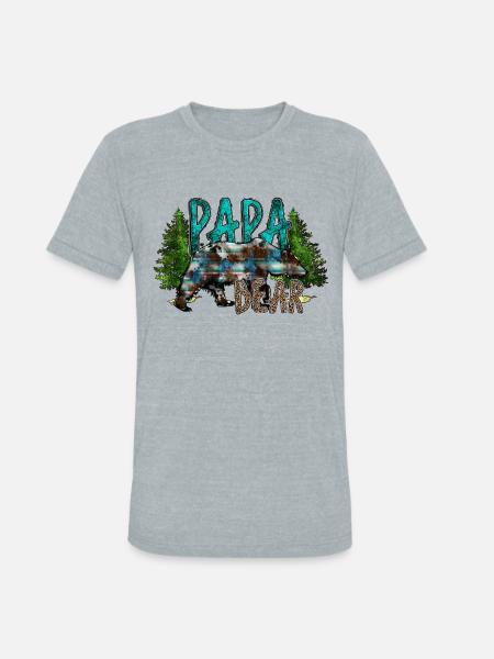 Papa Bear - Unisex Tri-Blend T-Shirt - heather grey