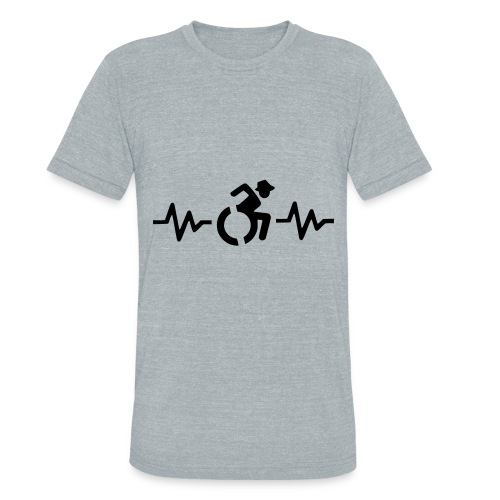 Wheelchair heartbeat, for wheelchair users # - Unisex Tri-Blend T-Shirt