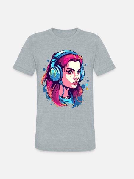 Gamer Girl - Unisex Tri-Blend T-Shirt - heather grey