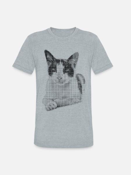 Calico Cat Halftone - Unisex Tri-Blend T-Shirt - heather grey