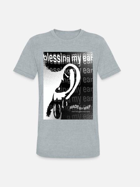 Echo Ear Blessing Halftone Art - Unisex Tri-Blend T-Shirt - heather grey