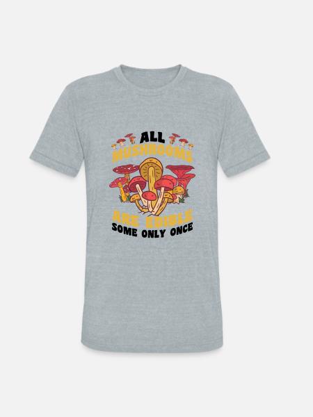 Collecting mushrooms - Unisex Tri-Blend T-Shirt - heather grey