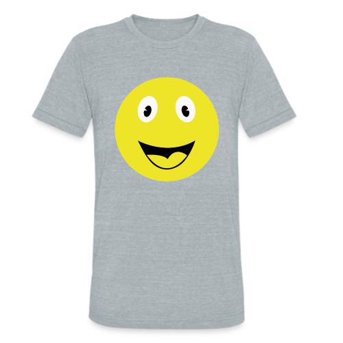 Yellow Happy Face Print - Unisex Tri-Blend T-Shirt