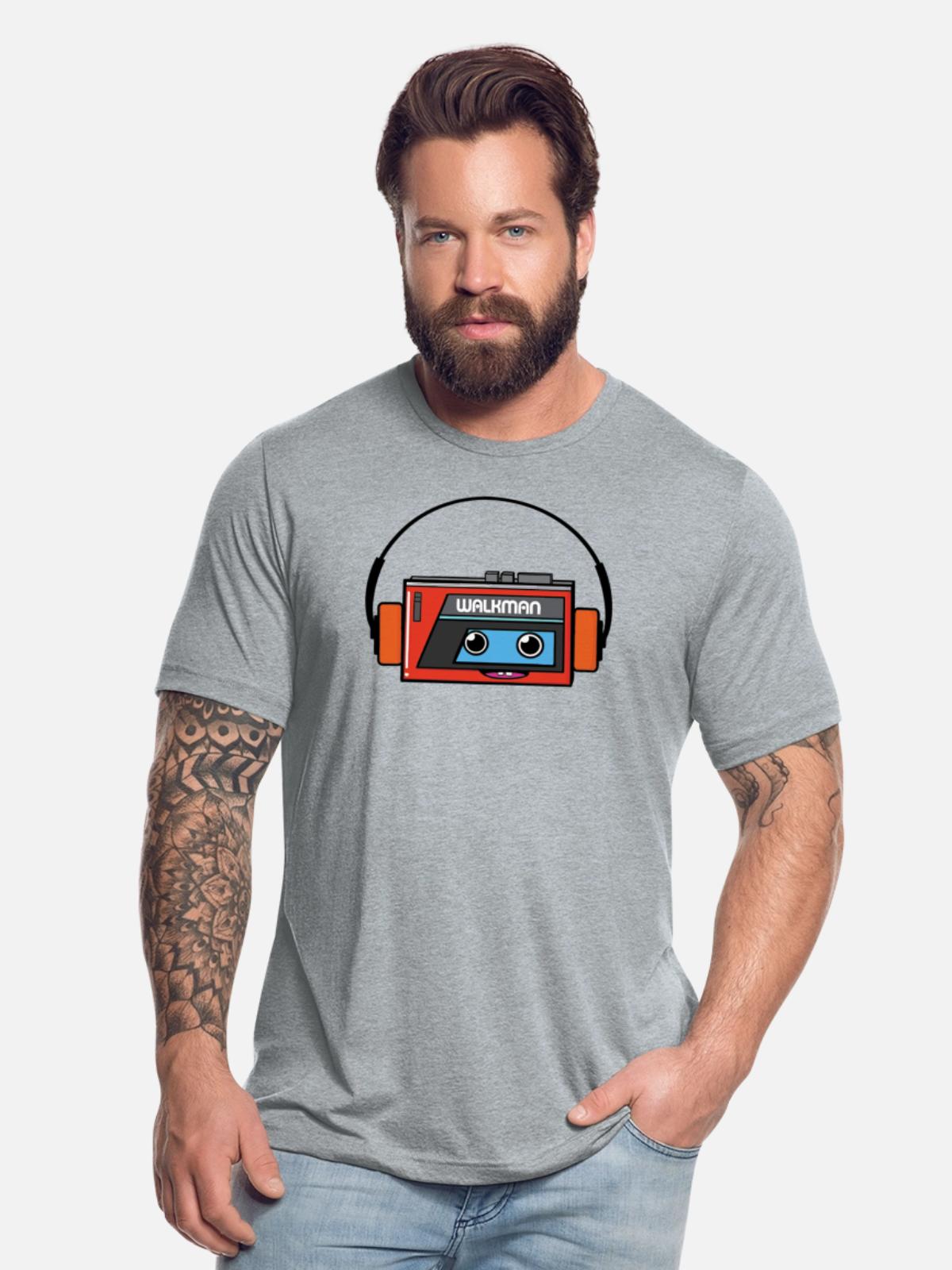 walkman - Unisex Tri-Blend T-Shirt - heather grey - Front - Brady (186cm)