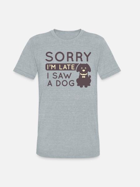 I Saw A Dog - Unisex Tri-Blend T-Shirt - heather grey