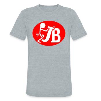 Stick Figure Skru JB ©WhiteTigerLLC.Com - Unisex Tri-Blend T-Shirt - heather grey - Front - Brady (186cm)