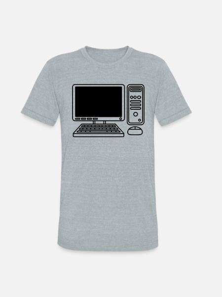 screen keyboard mouse computer - Unisex Tri-Blend T-Shirt - heather grey