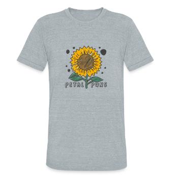 Sunflower: Petal Puns - Unisex Tri-Blend T-Shirt - heather grey - Front - Brady (186cm)