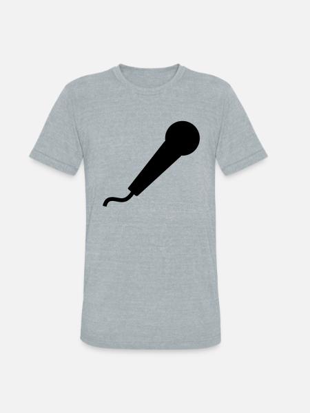 Microphone - Unisex Tri-Blend T-Shirt - heather grey